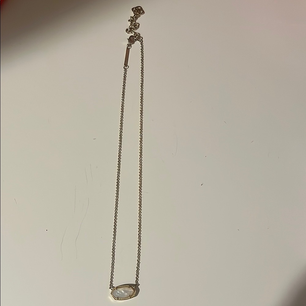 Kendra Scott Gold Necklace with White Stone